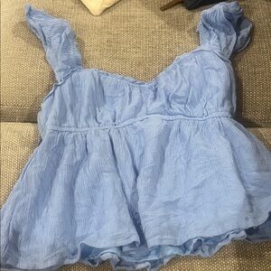 Hollister Sky Blue Smocked Top
